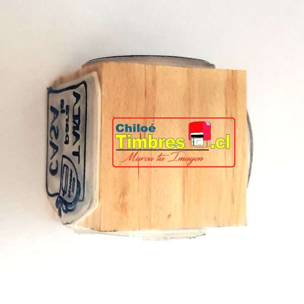 Timbre de madera formato cubo, 4 diseños en 1 solo timbre. Personalízalos como quieras, códigos QR, logos, freses, imágenes, etc